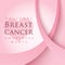 Pink ribbon symbol for national breast cancer awareness month in