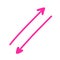 Pink right arrow by handwrite style