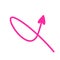 Pink right arrow by handwrite style