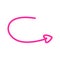 Pink right arrow by handwrite style