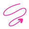 Pink right arrow by handwrite style