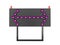 Pink road barrier with lights rendered isolated