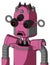 Pink Robot With Dome Head And Sad Mouth And Three-Eyed And Three Dark Spikes