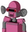 Pink Robot With Dome Head And Speakers Mouth And Visor Eye