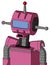 Pink Robot With Multi-Toroid Head And Sad Mouth And Large Blue Visor Eye And Single Led Antenna