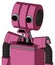 Pink Robot With Multi-Toroid Head And Sad Mouth And Two Eyes