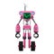 Pink Robot with Satellite and Sound Wave Indicator