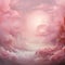 Pink Rococo Seascape Abstract: An Incredible Painting Of The Ocean With Pink Clouds