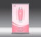 Pink Roll Up Banner display Poster layout Ads cosmetics template