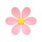 Pink romantic chamomile flower bud with six petals elegant decor element 3d icon realistic vector