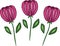 Pink romantic flowers icon, tulips symbol Vector