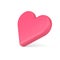 Pink romantic heart symbol 3d icon. Volumetric sign of love and happiness