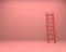 Pink room with leaned red ladder minimalistic background