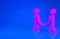 Pink Rope barrier icon isolated on blue background. VIP event, luxury celebration. Celebrity party entrance. Minimalism