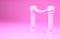 Pink Rope barrier icon isolated on pink background. VIP event, luxury celebration. Celebrity party entrance. Minimalism