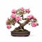 Pink Rose Bonsai: Timeless Artistry In Precisionist Lines