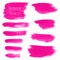 Pink, rose, magenta vector watercolor brush stroke texture kit