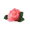 Pink Rose Realistic Icon. Vector Illustration. Isolated On White Background,
