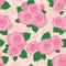 Pink rose vintage seamless pattern