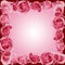 Pink Roses Border Frame Top Side Bottom