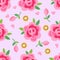 Pink roses & gold pearls seamless background