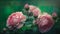 Pink roses in a green garden Generate AI