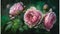 Pink roses in a green garden Generate AI