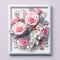 Pink Roses and White Frame Composition. Generative AI