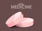 Pink rounded tablets for Health and Medical concept.