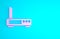 Pink Router and wi-fi signal icon isolated on blue background. Wireless ethernet modem router. Computer technology