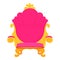 Pink royal princess throne icon, cartoon style