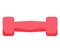 Pink rubber dumbbell. Sports equipment for training in gym. Lightweight tool for doing exercises