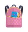 Pink Rucksack with Big Pocket with ABC Book Pencil