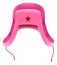 Pink Russian winter hat with earflap with red star. Football fan accessory