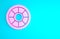 Pink Safe icon isolated on blue background. The door safe a bank vault with a combination lock. Reliable Data Protection