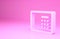 Pink Safe icon isolated on pink background. The door safe a bank vault with a combination lock. Reliable Data Protection
