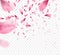 Pink sakura falling petals background. Vector illustration