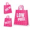 Pink sale shopping bag