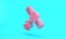 Pink Satellite icon isolated on turquoise blue background. Minimalism concept. 3D render illustration