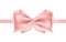 Pink satin ribbon decorated with bow. Posh decorative design element. Elegant glossy silk decoration for holiday gift