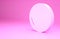 Pink Sauna clock icon isolated on pink background. Sauna timer. Minimalism concept. 3d illustration 3D render