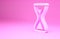 Pink Sauna hourglass icon isolated on pink background. Sauna timer. Minimalism concept. 3d illustration 3D render