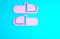 Pink Sauna slippers icon isolated on blue background. Minimalism concept. 3d illustration 3D render