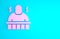 Pink Sauna and spa procedures icon isolated on blue background. Relaxation body care and therapy, aromatherapy and