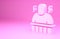 Pink Sauna and spa procedures icon isolated on pink background. Relaxation body care and therapy, aromatherapy and