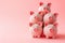 Pink Savings: Adorable Piggy Bank on a Rosy Background