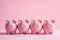 Pink Savings: Adorable Piggy Bank on a Rosy Background