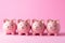 Pink Savings: Adorable Piggy Bank on a Rosy Background