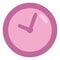 Pink school clock, icon