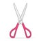 Pink scissors sharp isolated on white background